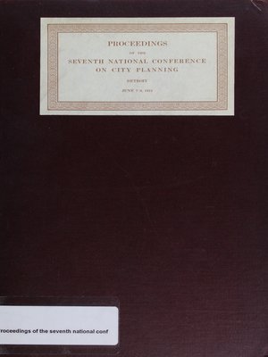 cover image of Proceedings of the Seventh National Conference on City Planning